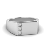 Three Stone Mens Engagement Ring